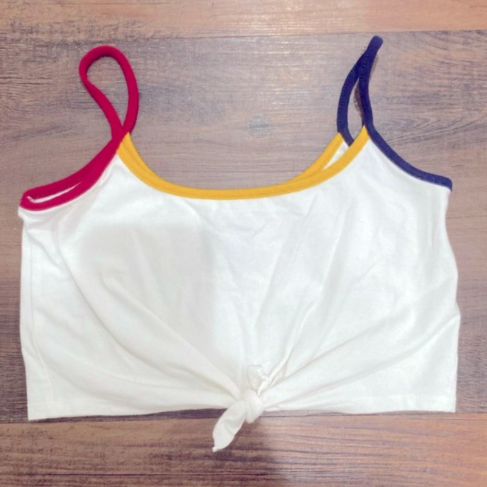 S Urban Outfitters Rainbow Tied Crop Top